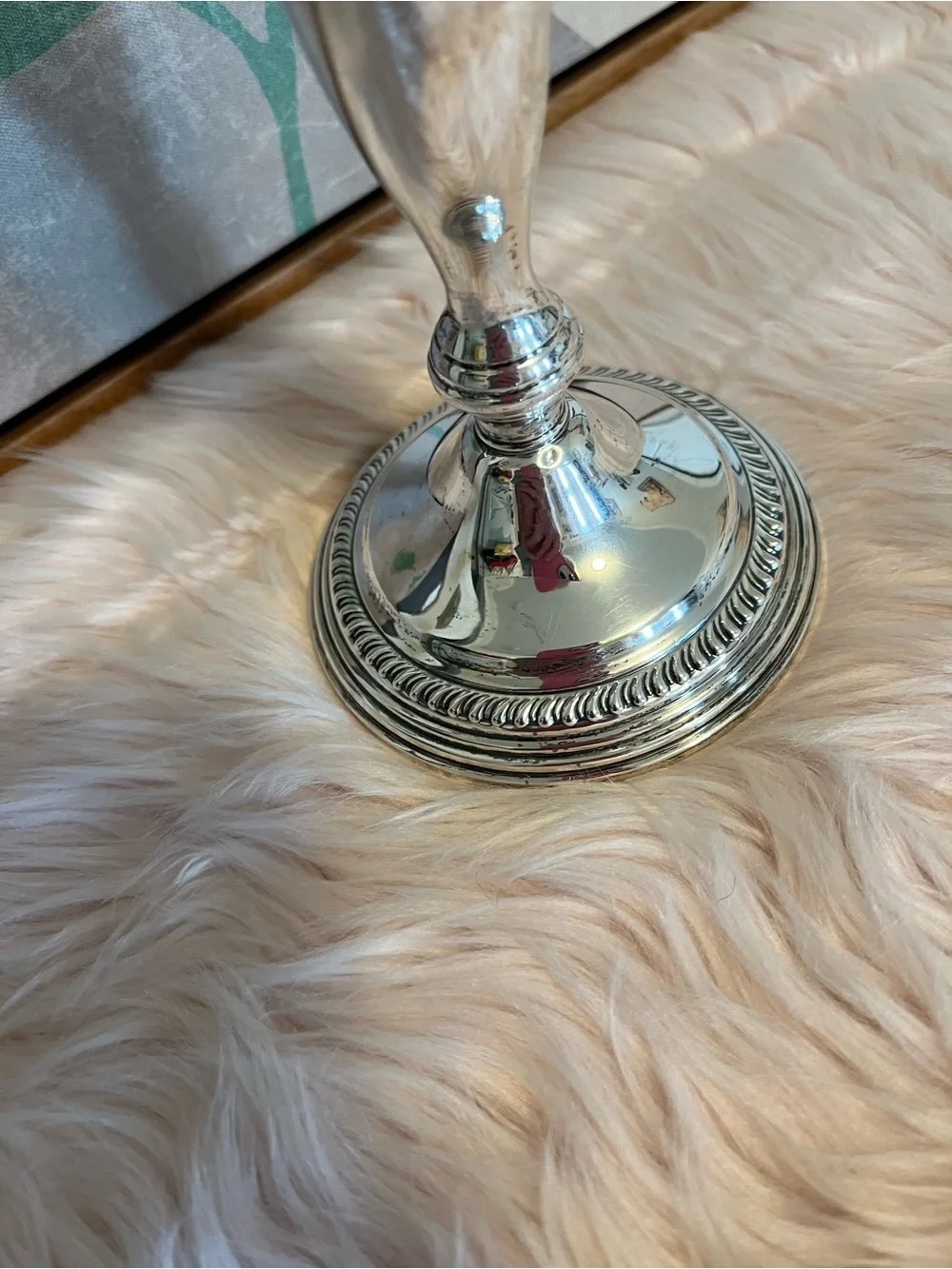 Antique EMPIRE Sterling Silver Weighted Candlestick #40